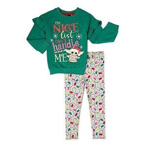 Star Wars The Mandalorian Girls Sweatshirt  & Leggings, 2 Pc Outfit - 2T, NWT